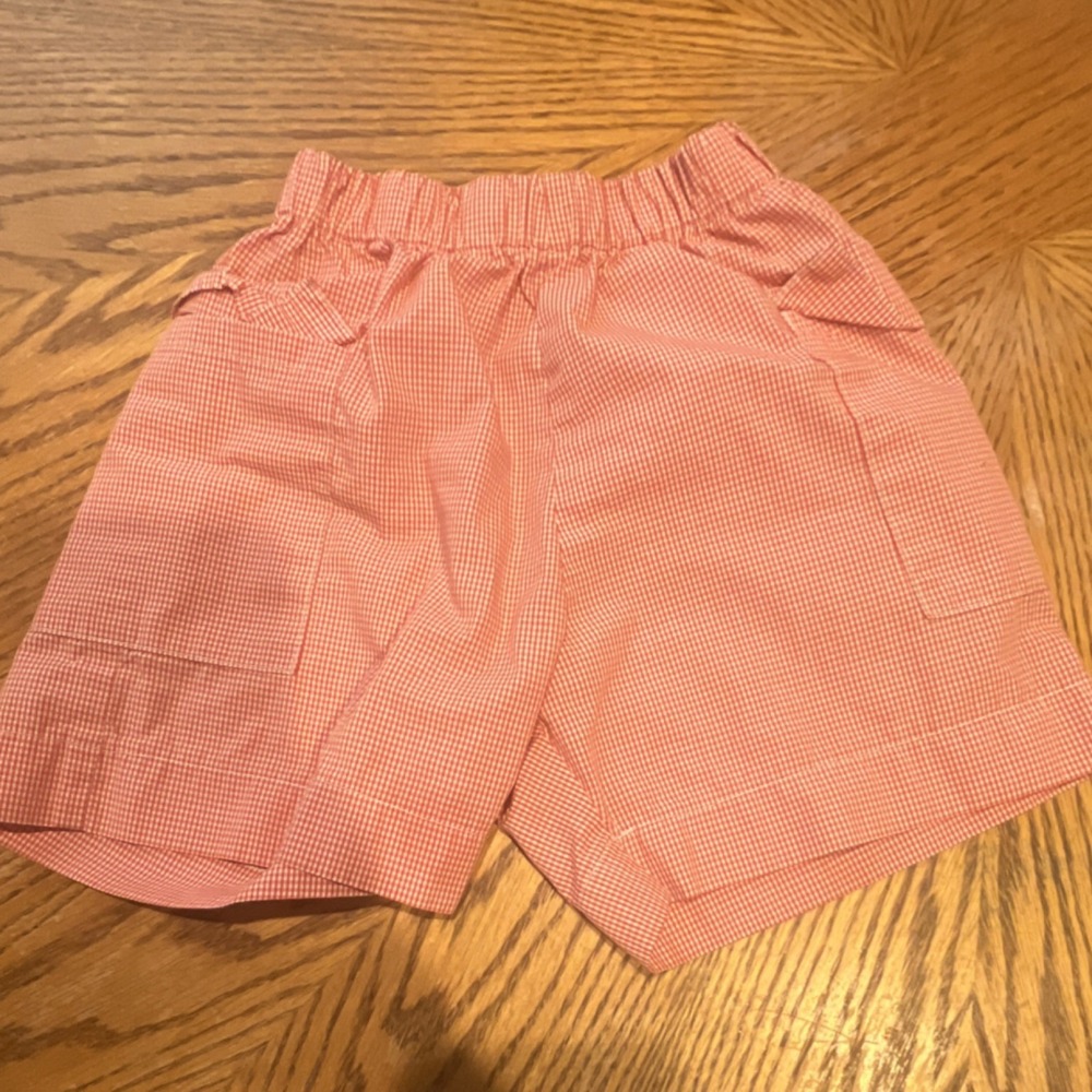 Old Express Boys Cargo Shorts Size 5, redGingham, 65% Polyester 35% Cotton
